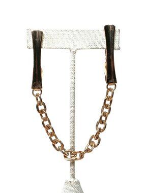 Vintage Sweater Clips Gold Tone Chain Length 4.5"